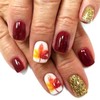 Red Press on Nails Short Square Fake Nails Glossy Full