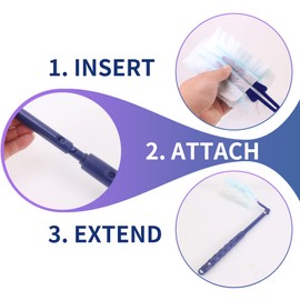 KEUYE Replacement Handles Compatible with Swiffer Duster Refill, Extended Handle, Adjustable length handles only (Blue 1pcs)
