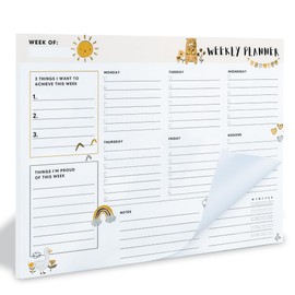 Weekly Planner Pad Tear Off - 52 Undated Weekly Planner, 8.5" x11", Weekly Daily To Do List Notepad, Full Year Productivity Planner, Weekly Desk Planner Notepad, Work Planner (Jolly)