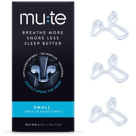 Mute by Rhinomed Nasal Dilator for Snore Reduction | Small 3pk | Increase Airflow | Anti Snoring Devices | Nasal Dilators for Sleeping | Internal Nasal Dilator | Snoring Solution | Transparent