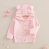Baby Girl Boy Button Down Hooded Cardigan Winter Warm Sweater