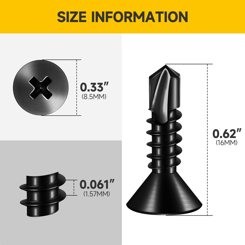 (400pcs) #10 x 5/8" for Sheet Metal Self Tapping Screws,
