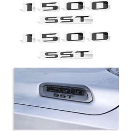 1500 SST Hood Emblem Overlay Decal Stickers - 2025 Ram 1500 Bighorn, Laramie and Warlock w/3.0 I6 Hurricane (Color: Carbon Fiber)