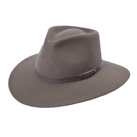 Bigalli 100% Wool Felt Australian Hat for Women Men Crushable Waterproof Nubuck Leather Band | Outback Cowboy Cowgirl | Moss Medium