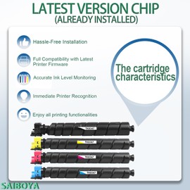 SAIBOYA Compatible TK8347 TK-8347 Toner Cartridge Use in Kyocera TASKalfa 2552ci, 2553ci, Copystar CS2552ci, CS2553ci Printers (Cyan, Magenta, Yellow, Black, 4 Pack)