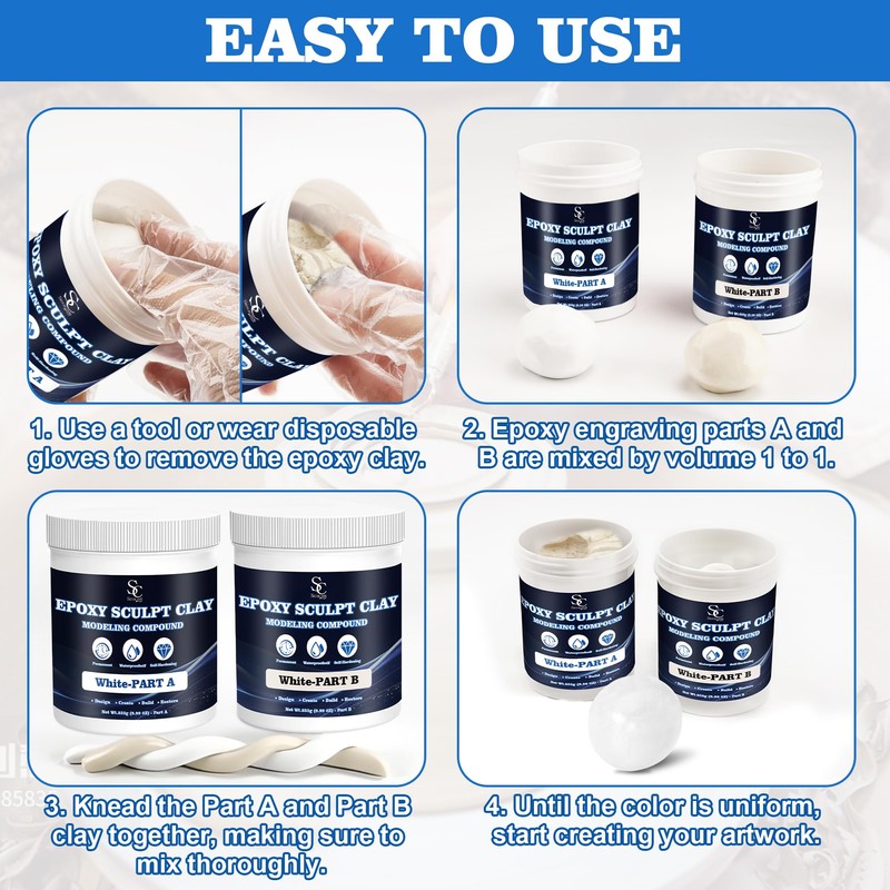 Seocam Epoxy Putty Sculpt Clay, 2 Part A & B