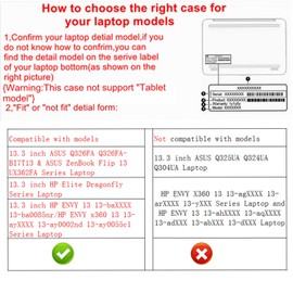 Alapmk - Funda protectora para Dell Latitude 7330 7320 y HP Elite Dragonfly/Envy 13 13-baXXXX/Envy x360 13 13-ayXXXXXX 13-bdXXXX/EliteBook x360 1030 G7 G8 y ASUS Q3 FA/VivVivVivoBook S13 S333JA, Negro