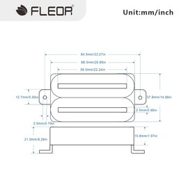 FLEOR High Output Bridge Pickup Hot Dual Rail Humbucker Pickups Ceramic Electric Guitar Pickup Humbucker, Black