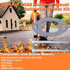 Hyceker BG55 Muffler Exhaust Bolts Gasket Kit for Stihl BG55 BG65 BG85 BG45 BG46 SH85 SH55 Leaf Blower HS45 Hedge Trimmer FC55 Edger MM55 Tiller KM55R Weed Trimmer Parts 4140 149 0602, 9075-478-4268