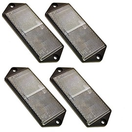 Clear Large Rectangular Front White Reflector Pack of 4 Trailer Fence Post TR070