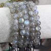Keleny Natural Grey Labradorite Crystal 8mm Round Beads Adjustable Braided
