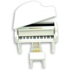 BinkeGG White Wooden Wind up Grand Piano Music Box with