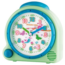 JACQUES FAREL HappySound Kinderwecker Soundwecker Hellgrün Mint mit Melodie Vogelgesang im Wald, Lautstärkeregelung Analog Quarz Licht AVC 16FOREST