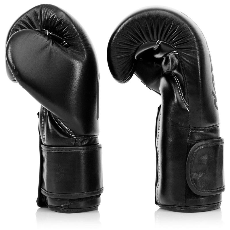 Fairtex BGV14SB Solid Black Muay Thai Boxing Glove - Size: