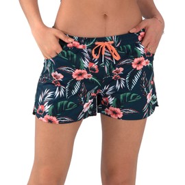 Actleis Womens Swim Shorts UPF50+ Board Shorts Quick Dry Beach Shorts Drawstring Sports Summer Bottom L Cattleya