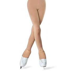 Mondor 3327 Womens Footless Heel Cover Skating Tights (Large, Suntan)