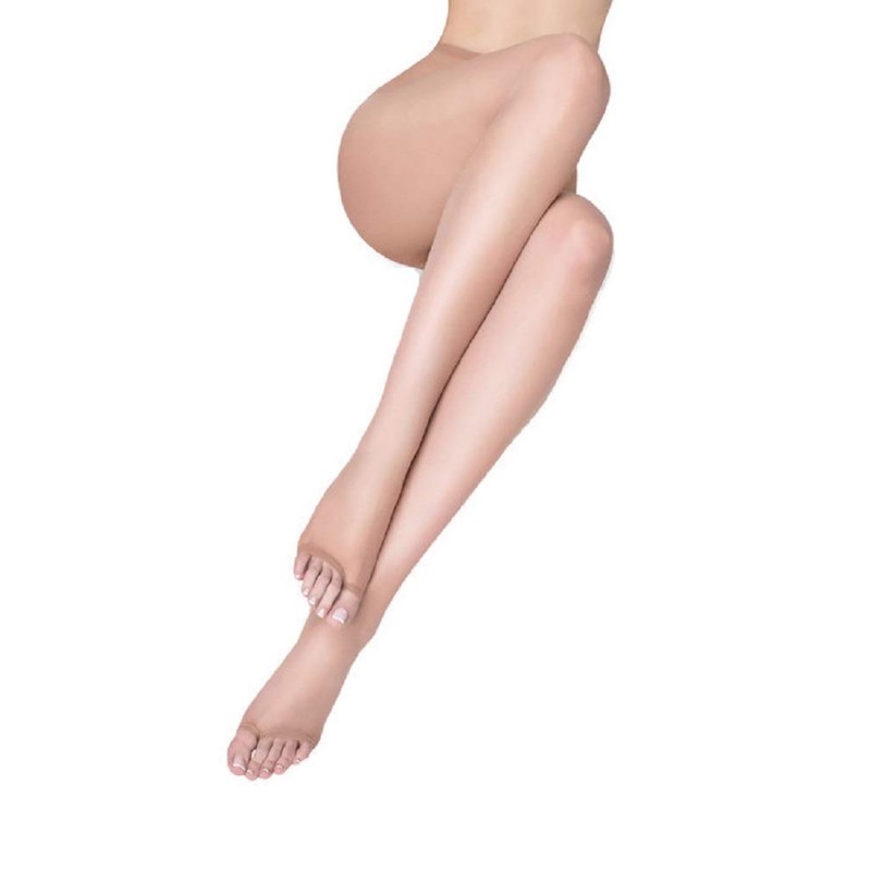 MARILYN Womens Peep Toe Toeless Pantyhose (M, Beige)