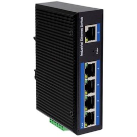 LogiLink NS200P Industrial Fast Ethernet Switch, 5-Port 10/100 Mbps, with PoE (Power Over Ethernet)