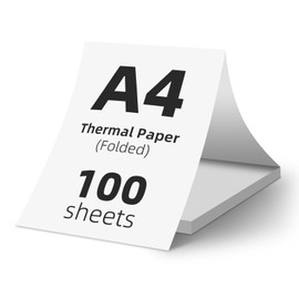 (100 Sheets) A4 Foldable Thermal Paper, BPA-Free, Quick-Drying Thermal Paper A4, Compatible with Most A4 Thermal Printers, High-Quality Thermal Printer Paper for Documents, Websites & Photos