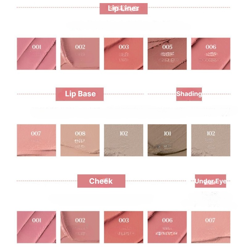 NONORE Over Dew Lip Pencil 4ml, Color:003 Chiffon Peach 005