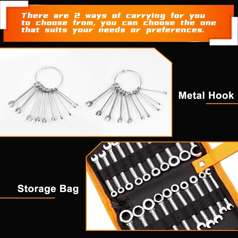 LEONTOOL Mini Spanner Set, 20 Pieces, 5/32"-7/16", 0.2 - 0.4