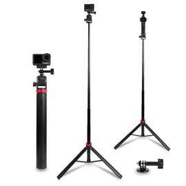 81" Extendable Selfie Stick Tripod Stand for Gopro Camera, Vlogging YouTube/Tiktok Video Recording, Compatible with GoPro Max Hero 14 13 12 11 10 9 8,DJI Osmo Action 5 pro 4 3,DSLR（14-81”）