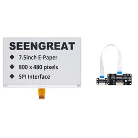 7.5 Inch e-Paper Display for Raspberry Pi/Jetson Nano/Arduino/STM32 - 800 x 480 Resolution, Low Power Consumption, No Backlight Required, Clear Display After Power-Off