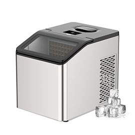 VECYS Large Countertop Ice Maker IC3001, Stainless Steel Commercial Cubic Ice Machine 67LBS Daily 36PCS Ice Ready in 13 Mins, Great for Activities
