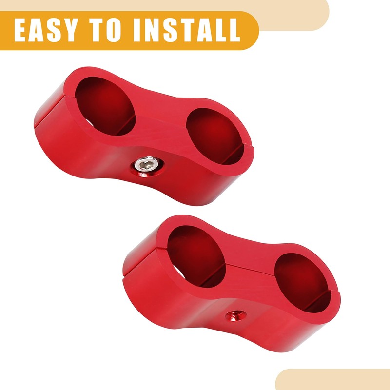 Partuto 4 Pcs An6 Universal Hose Separator Clamp - Aluminum
