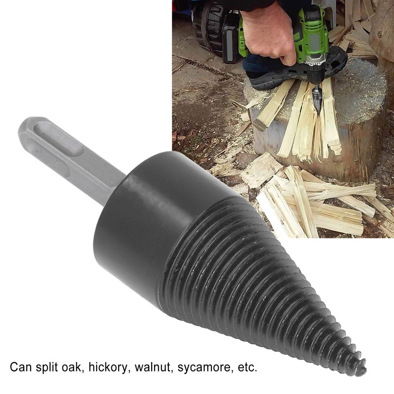 Firewood Bit Cone Wood Splitting Drill Carbon Steel Log Splitter