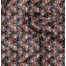 Soimoi Brown Silk Fabric Artistic Flower & Geometric Print Sewing Fabric BTY 42 Inch Wide