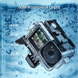 BMUUPY Waterproof Housing Case for DJI Osmo Action 5 4/Action 3 Action Camera Accessories 60M Diving Tempered Glass Screen Protector 3 Pack Filters Underwater Kit Bundle for Action4 Accessory