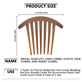 GETUOPT Seven Tooth Women French Twist Comb Clips Accessory for Women and Girls 2Pcs