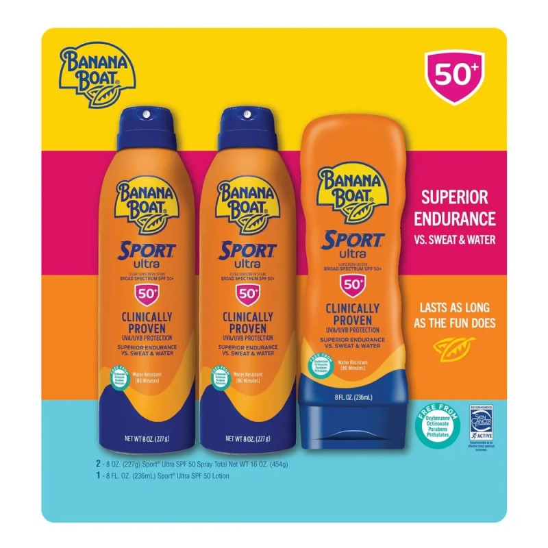 Protectores Solares 3pzs Banana Boat Sport Spf50 227g 236ml