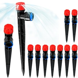 20PCS 1/4 inch Tubing Drip Irrigation Vortex Emitters,360 Degree Drip Emitter Sprayer with Stake, Irrigation Dripper Sprinklers for Drip Irrigation System