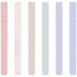 Hmeuest Pastel Highlighter, Mild Colours Highlighters Pens, Aesthetic Cute Highlighters No Bleed Dry Fast, for Bible, School Supplies, 6 Pack