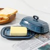 Hasense Butter Dish with Lid, Porcelain Butter Container with Handle