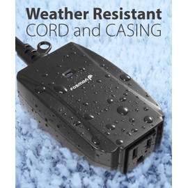 Fosmon WavePoint Wireless Remote Control Outdoor Electrical Outlet Switch Weatherproof Heavy Duty 3-Prong Plug-in ETL Listed (Battery Included) 1 Pack