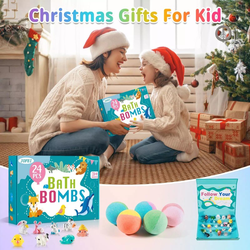 Jofei Bath Bombs Gift Set With Surprise Toy Inside, 24Pack