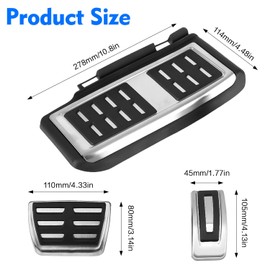 Pedal Cover T5 Durable Pedal Cover T5 Fit for Volkswagen Golf 7 Tiguan L Tanyue 19 Sagitar 18 Bora Lingdu 20 Tukai Throttle Brake Pedal (Nero + Bianco)