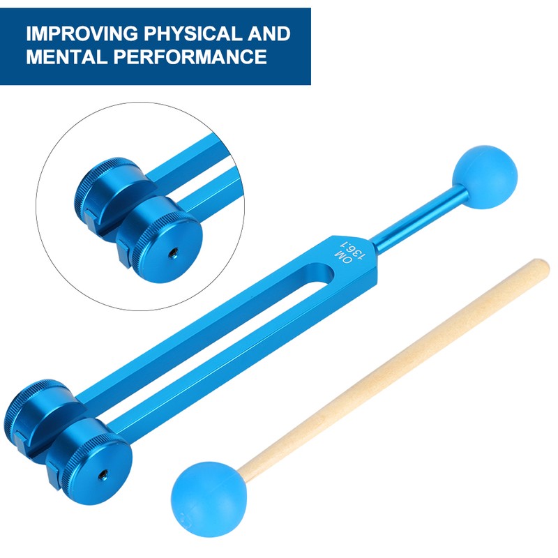 136.1HZ Aluminum Alloy Tuning Fork Wood Hammer Ball Sound Healing
