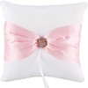 7.8" Satin Artificial Decoration Wedding Ring Bearer Pillow (Pink) -