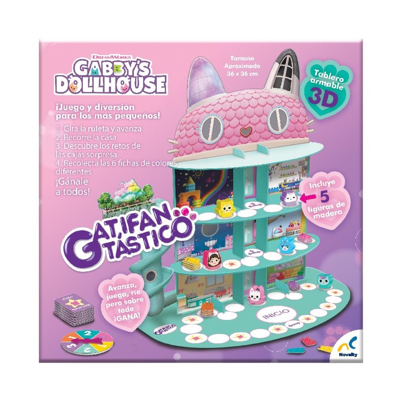 Novelty Juego de Mesa Infantil Gatifantástico 3D de Gabby's Dollhouse