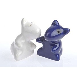 by-Bers.de Dog Lover, Animal Lover, Animal Lover, Hugging Dogs Bull Terrier Terrier Mini, in Dark Blue/White, The Most Unusual Salt Shaker