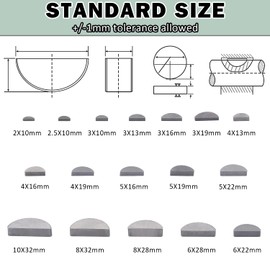 boeray 164pcs Woodruff Key Assortment Metric Set 17 Sizes Carbon Steel Woodruff-key Kit Woodruff Key-Crankshaft