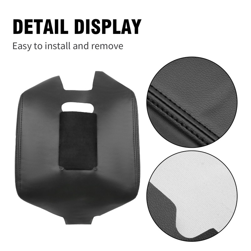 Hoypeyfiy Black Center Console Leather Armrest Cover, Replacement for Chevy