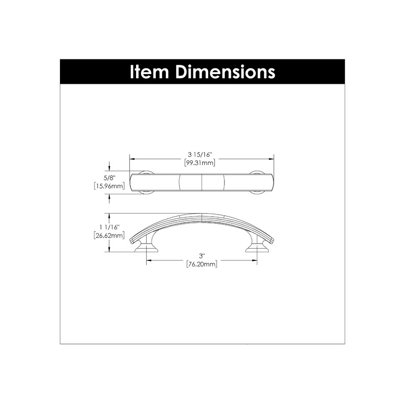 Hickory Hardware 1 Pack Solid Core Kitchen Cabinet Pulls, Luxury