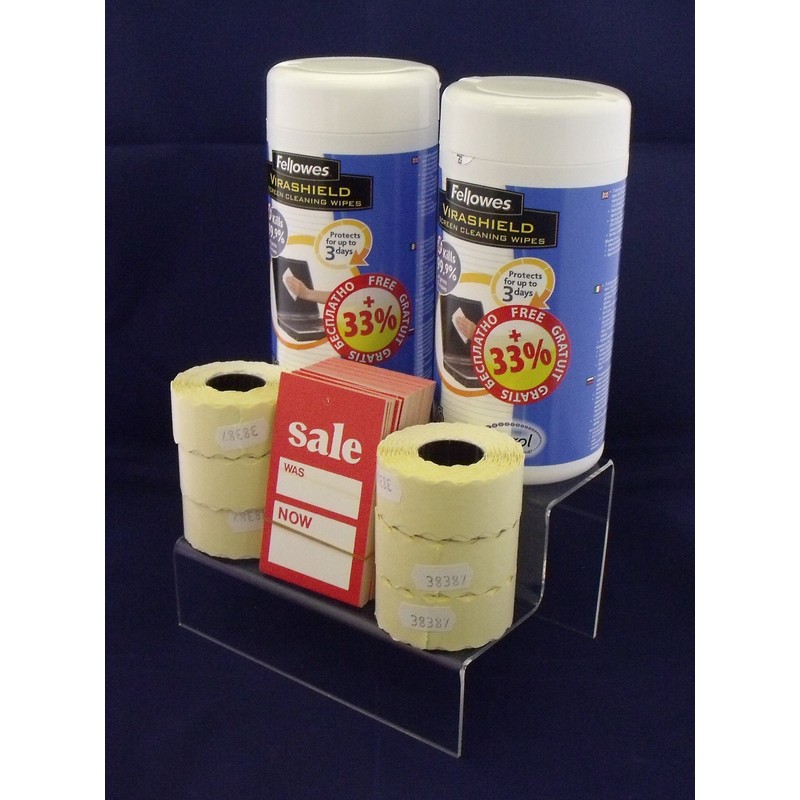 EPOSGEAR Two Step Tier Clear or Coloured Acrylic Plastic Retail