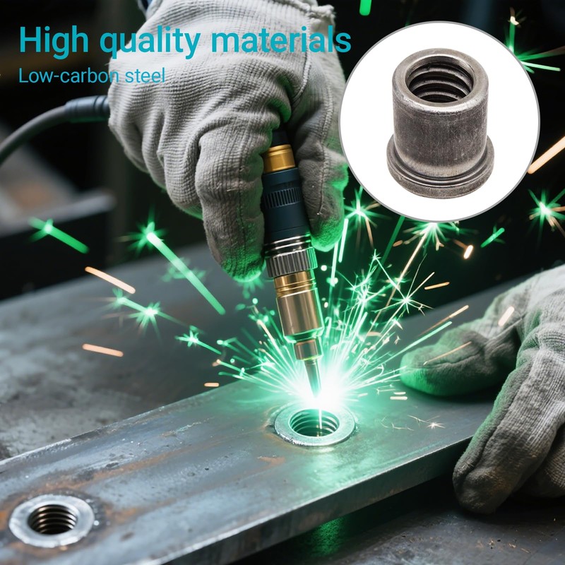 8 Pack Weld Nuts,3/8"-16 Weld-On Nut tabs,for Casters or Leveling