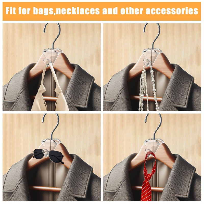 SLMT Space Saving Hanger Hooks 30 Pack, Clear Clothes Hanger